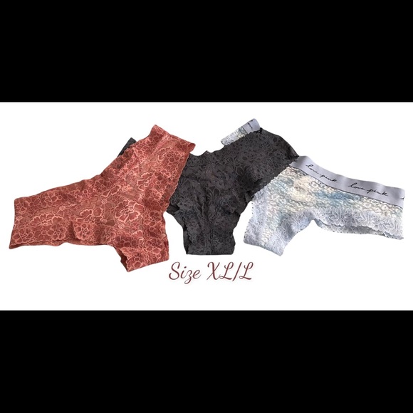 SOLD NWT VS/PINK Cheekster Lace Panties Sz XL/L - Picture 1 of 1